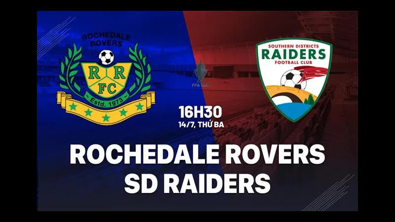 Hậu vệ Rochedale đang ngăn chặn cầu thủ SD Raiders tiếp cận khu vực cấm địa Hậu vệ Rochedale đang ngăn chặn cầu thủ SD Raiders tiếp cận khu vực cấm địa